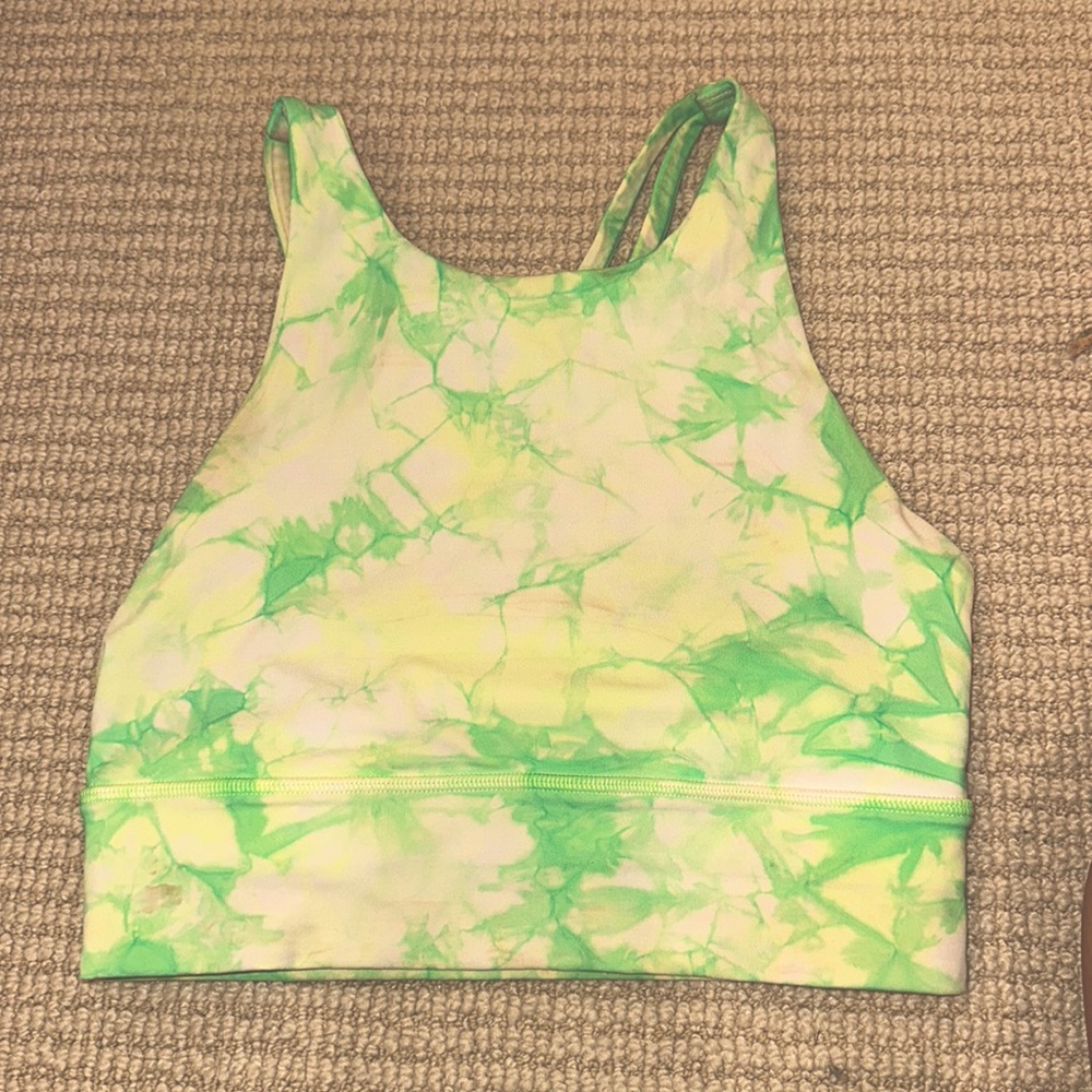 Lulu lemon crop top green tie dye